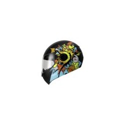 CASCO GHIRA GH-KIDS NEGRO AMARILLO MATE COMIC ABATIBLE SVS
