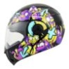 Casco Ghira Gh-Kids XS Negro Amarillo Zoo Abatible Svs