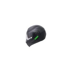 Casco Ghira Gh1000 Negro Mate Logo Verde Abatible Svs