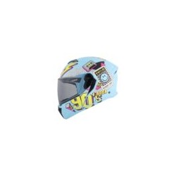 Casco Roda Booster Azul Mate Peace Out Mica Humo Abatible Svs