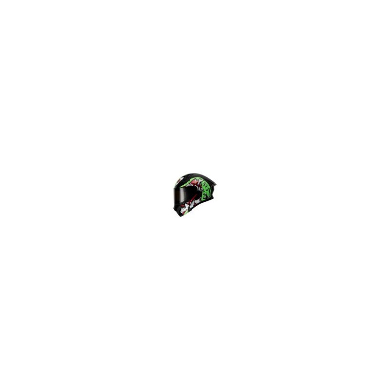 Casco Roda Rush Negro Verde Bone Crusher Mica Humo Abatible Svs