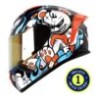 Casco Shaft Sh582Sp Azul Angry Bear Mica Roja Cerrado
