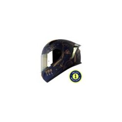Casco Shaft Sh582Sp Azul Mate Fortune Mica Dorada Cerrado